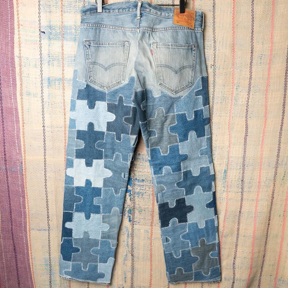 Custom levis patchwork jeans - Picture 2 of 5